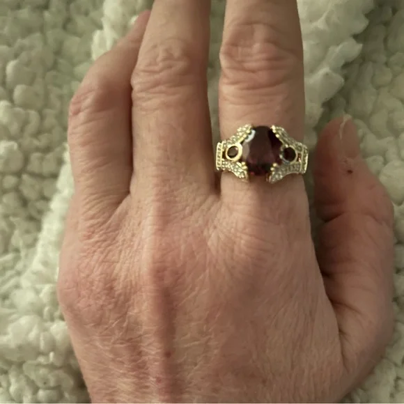 NEW 14K 4.3 gm SOLID GOLD  Raspberry  Rhodonite
Garnet White Diamond 3.2… - Picture 4 of 11